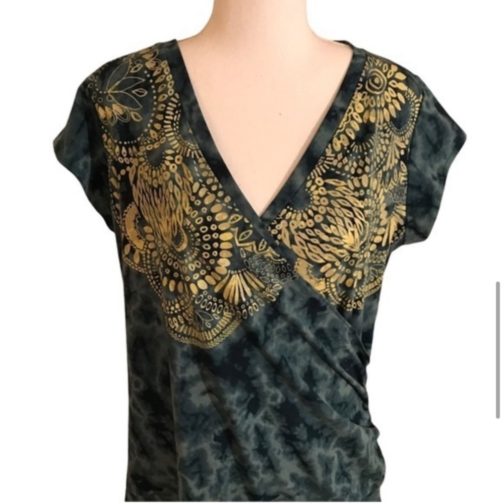 Athleta Nectar Tattoo Mottle Dye faux wrap dress - Picture 2 of 9